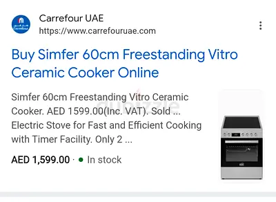 Effortless Cooking with Simfer 60cm Freestanding Vitro Ceramic Cooker