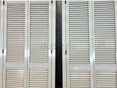 Steel/Aluminium Stylish White Wardrobe with Slatted Doors