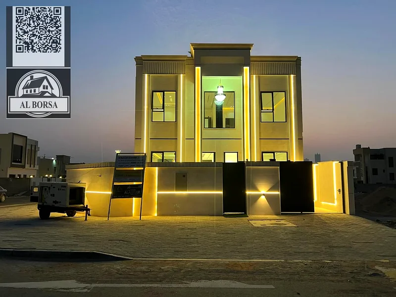 🏡 For sale, a classic villa, all stone, in Al Helio 2, Ajman, 4 master bedrooms, a living room, and a hall, ready with the key, including registratio63911197548545110