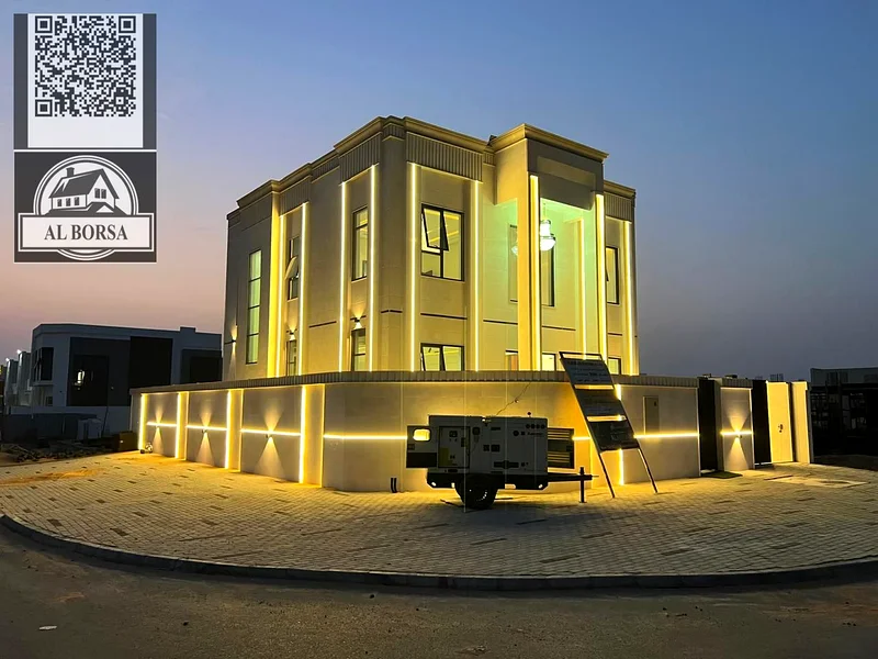 🏡 For sale, a classic villa, all stone, in Al Helio 2, Ajman, 4 master bedrooms, a living room, and a hall, ready with the key, including registratio63911197548545112