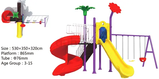 Exciting Kids Playground with Slides and Swings