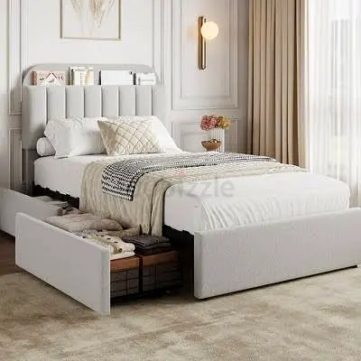 Stylish and Functional Bed with Storage Drawers