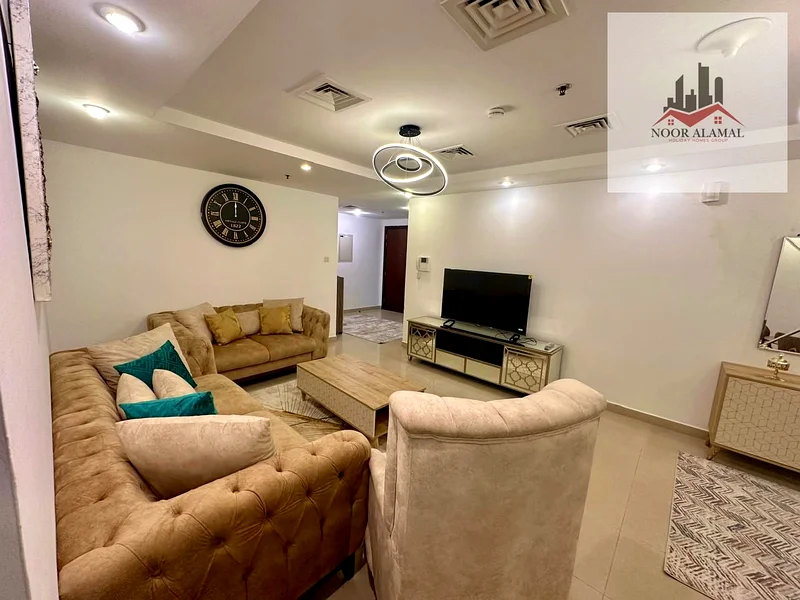Sharjah Al Khan Beach Tower 2, two-bedroom apartment, hall, kitchen, two bathrooms and balcony63827987775361114