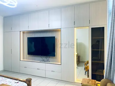 Sleek Modern Entertainment Center with Integrated Storage