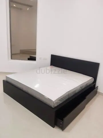 IKEA Malam king size 180×200cm bed frame with IKEA mattress and 2 big storage drawers underneath
