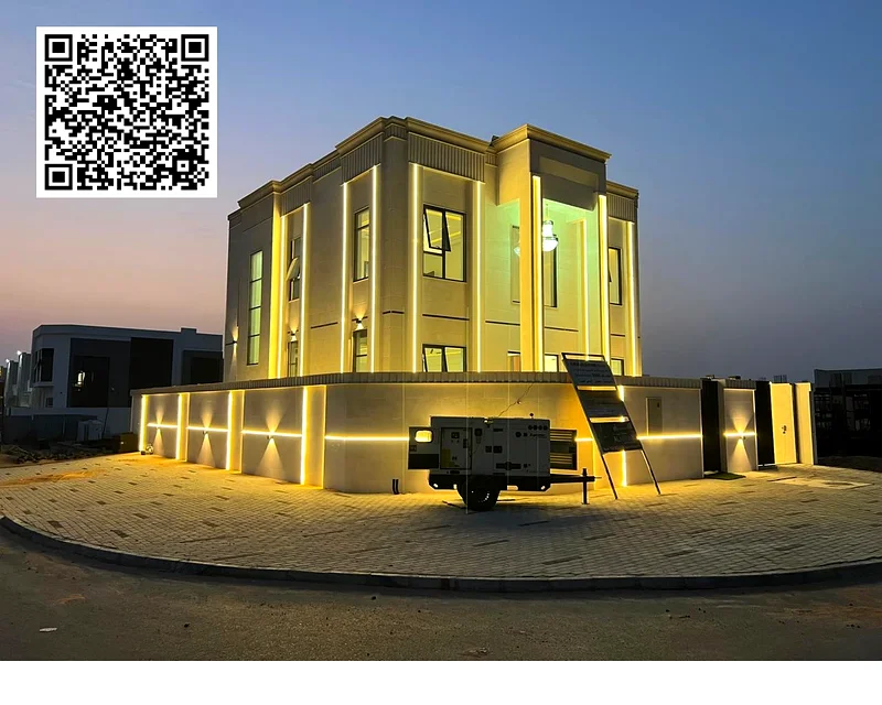 Corner villa for sale in Ajman, Al Helio 2 area, including registration fees, consisting of 4 master bedrooms, a majlis, a hall, and a large setback o63909006056705110