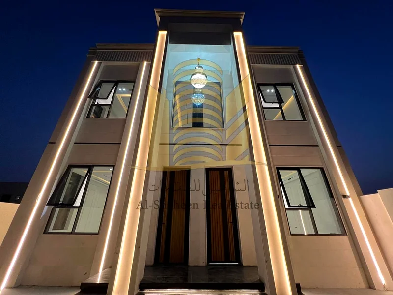 Classic all-stone villa for sale - Corner | Ajman - Al Helio 2 area, prime location in Al Helio 2 - Ajman, two-story villa (ground + first floor)63909334029057111