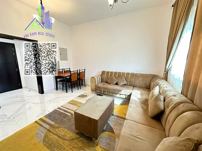 Furnished  1 BHK apartment for monthly rent, Ajman, Al Rashidiya area, with balcony, included.63838223038466112