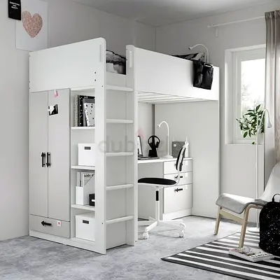 Sleek and Stylish Childrens Loft Bed with Study Area