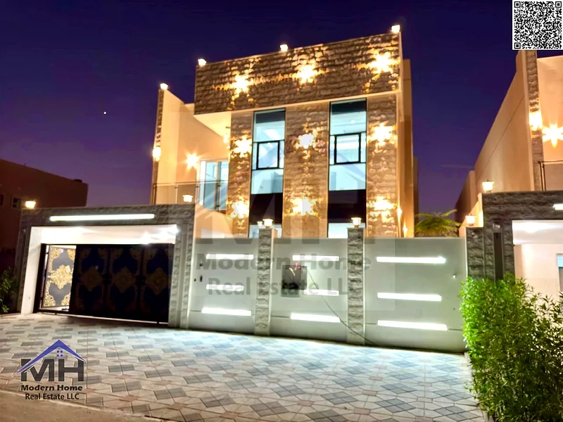 At a price including fees and installation central AC, own a villa in Ajman, first resident, freehold, sound system cameras, opposite Al Hamidiya Park63909334037378110