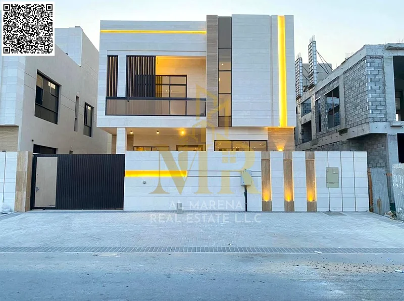 🏡 للبيع: فيلا فاخرة في الباهية – عجمان | طابقين + سطح كبير | 6 غرف نوم رئيسية | مجلس + غرفة معيشة مع أحواض غسيل | مطبخ حديث |63883480372993110