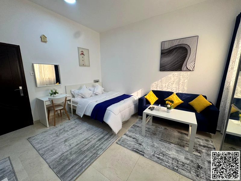 🏡 فرصة ذهبية! استوديو فاخر مفروش بالكامل للإيجار الشهري في المويحات 2 - عجمان ✨ 🔹 استوديو أنيق بمساحة واسعة وتشطيب راقٍ63837270094849110