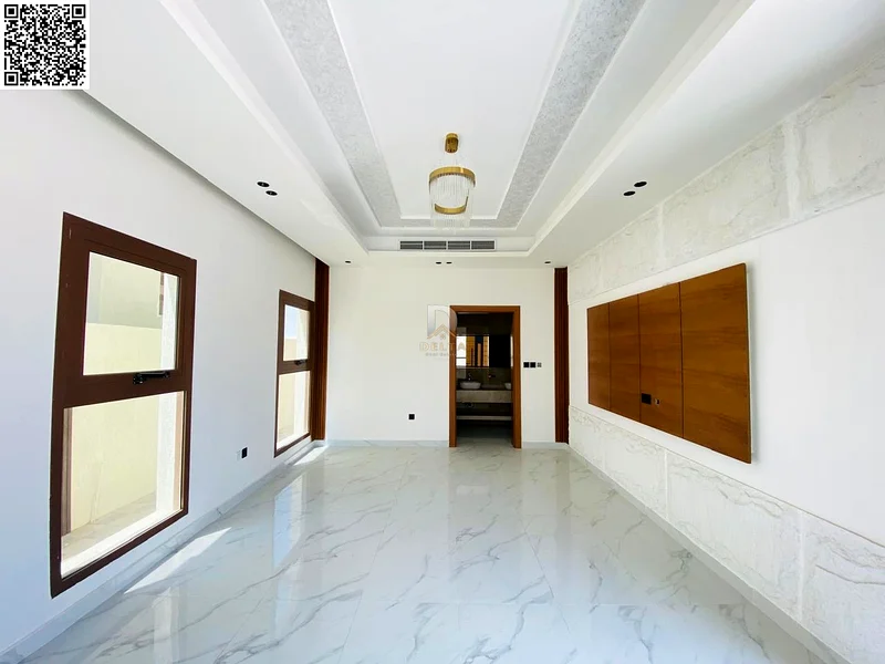 For sale - Luxury villa in Al Bahia, Ajman | Two floors and a roof | External courtyard | Including registration and ownership fees. Freehold for all63883087778178112