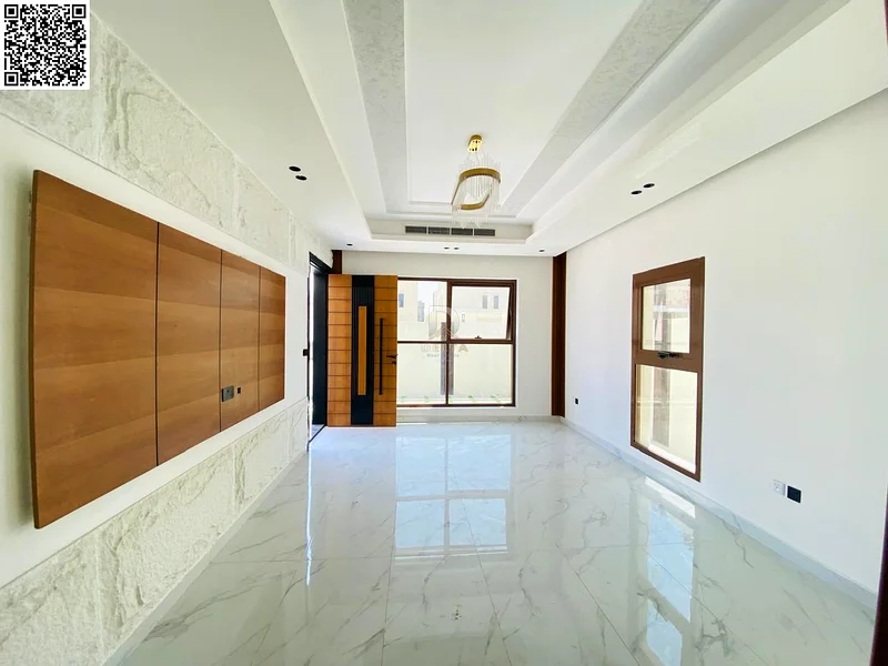 For sale - Luxury villa in Al Bahia, Ajman | Two floors and a roof | External courtyard | Including registration and ownership fees. Freehold for all63883087778178113