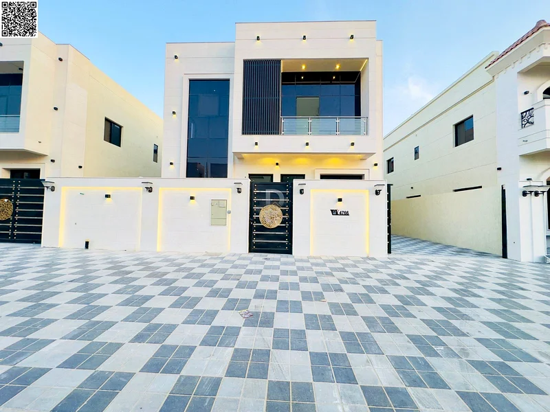 Villa for sale in Al Helio 2, Ajman, 5 master bedrooms with built-in wardrobes, a hall, two halls, and a spacious kitchen63909552285827110