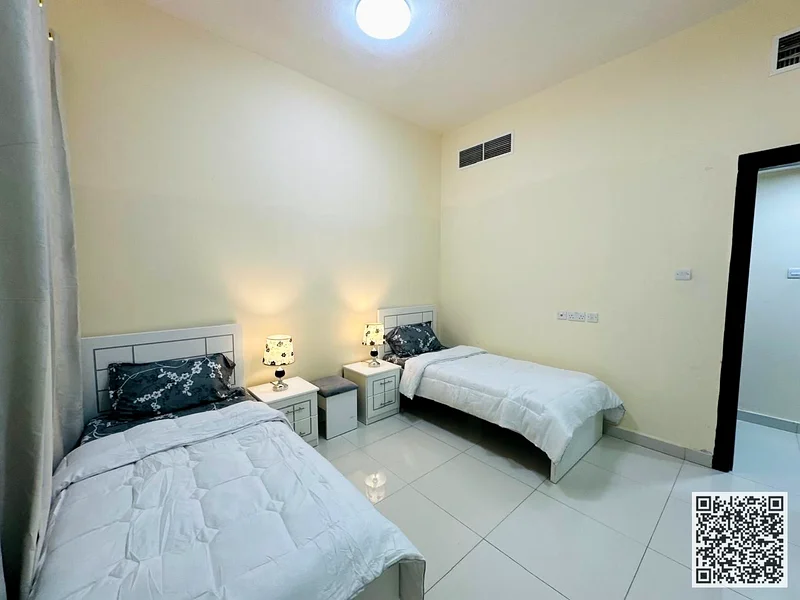 The most luxurious and beautiful two-bedroom apartment, furnished for monthly rent in Ajman, spacious area, VIP furniture, super deluxe finishes63837480035969111