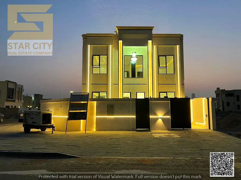 For sale, a classic villa, entirely made of stone, in Al Helio 2, Ajman, 4 master bedrooms, a living room, and a hall. Ready to move in, including reg63909440351234111