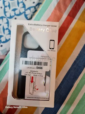 Brand New - iPhone 14 Extra battery charger cover - Black + glass protector
