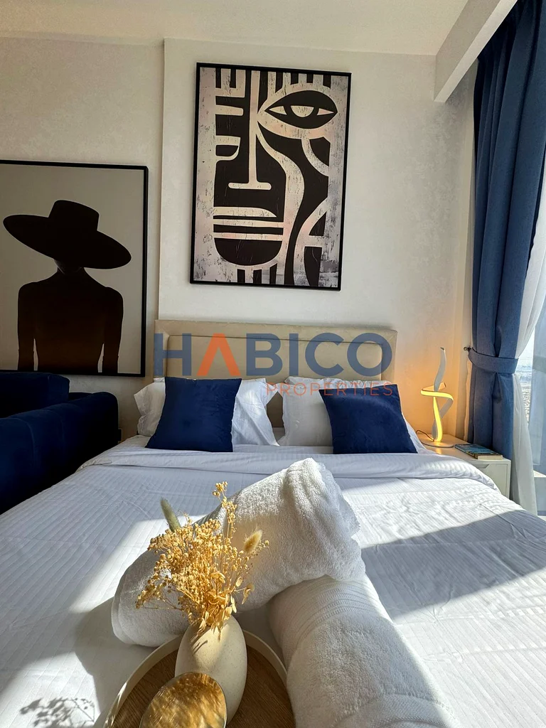 Furnished Studio with Balcony & Burj Khalifa View | Azizi Riviera 33 | Meydan63977296207873111