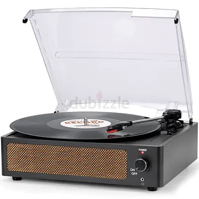 seasonlife Record Player with Speaker Vintage Belt-Driven Turntable Support 3-Speed for Vinyl Record