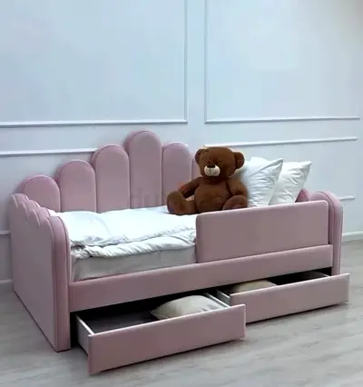 Charming Pink Toddler Bed with Storage Drawers - Perfect for Your Little One
