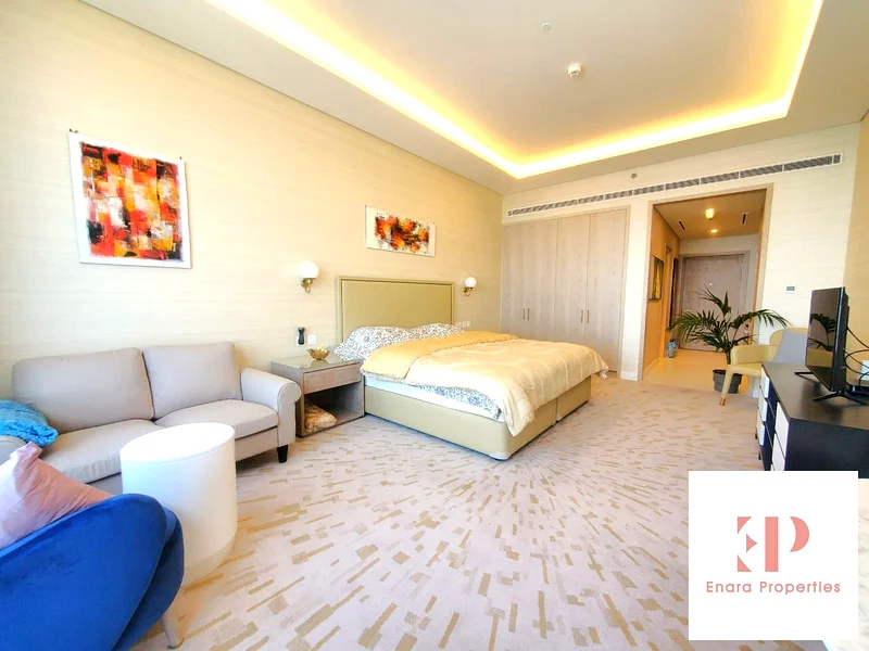 منظر كامل للبحر والنخيل / مفروشة بالكامل / طابق عالي63753055706497113