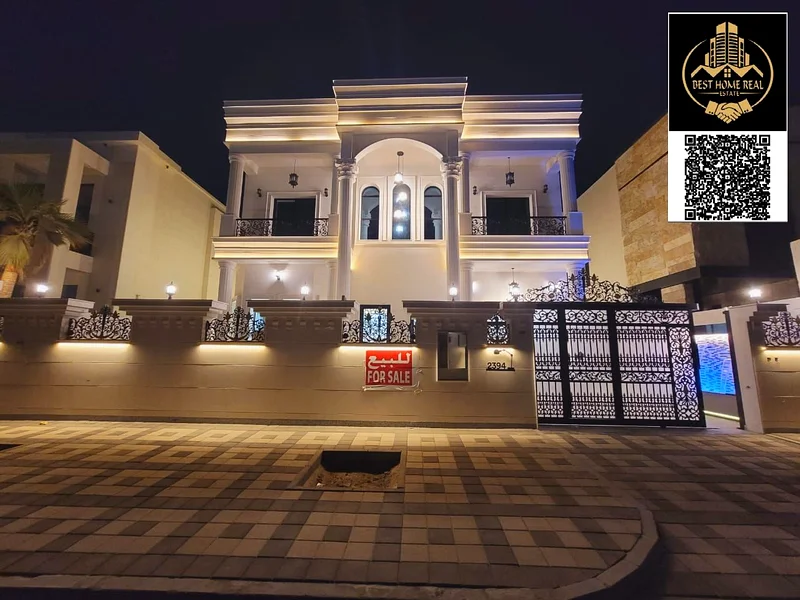 Classic 5 Master Bedroom Villa For Sale In Al Alia, Ajman - Huge Lay Out - Beautiful Entrance With Water Fall63873451055875111