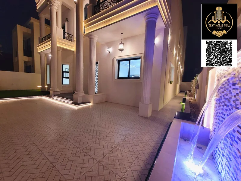 Classic 5 Master Bedroom Villa For Sale In Al Alia, Ajman - Huge Lay Out - Beautiful Entrance With Water Fall63873451055875114