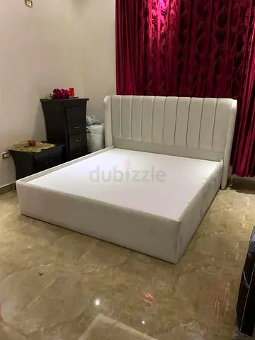 Elegant White Upholstered Bed Frame for Sale
