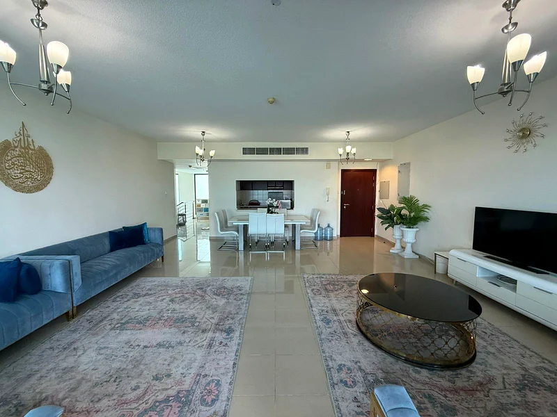 🌊 Spacious 3BR Duplex with Sea & Lagoon View | Mina Al Arab63813840301825113