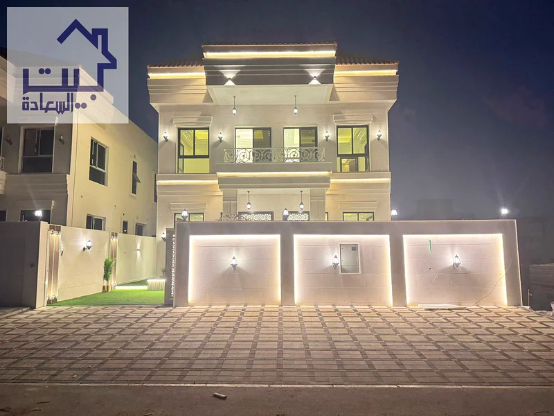 For sale, including registration fees, a 4-bedroom villa in the Al Helio 2 area of ​​Ajman, super deluxe finishing, freehold for all nationalities, ba63911084125313110