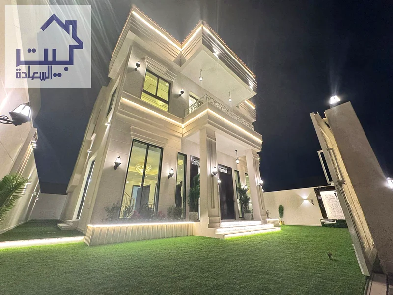 For sale, including registration fees, a 4-bedroom villa in the Al Helio 2 area of ​​Ajman, super deluxe finishing, freehold for all nationalities, ba63911084125313112