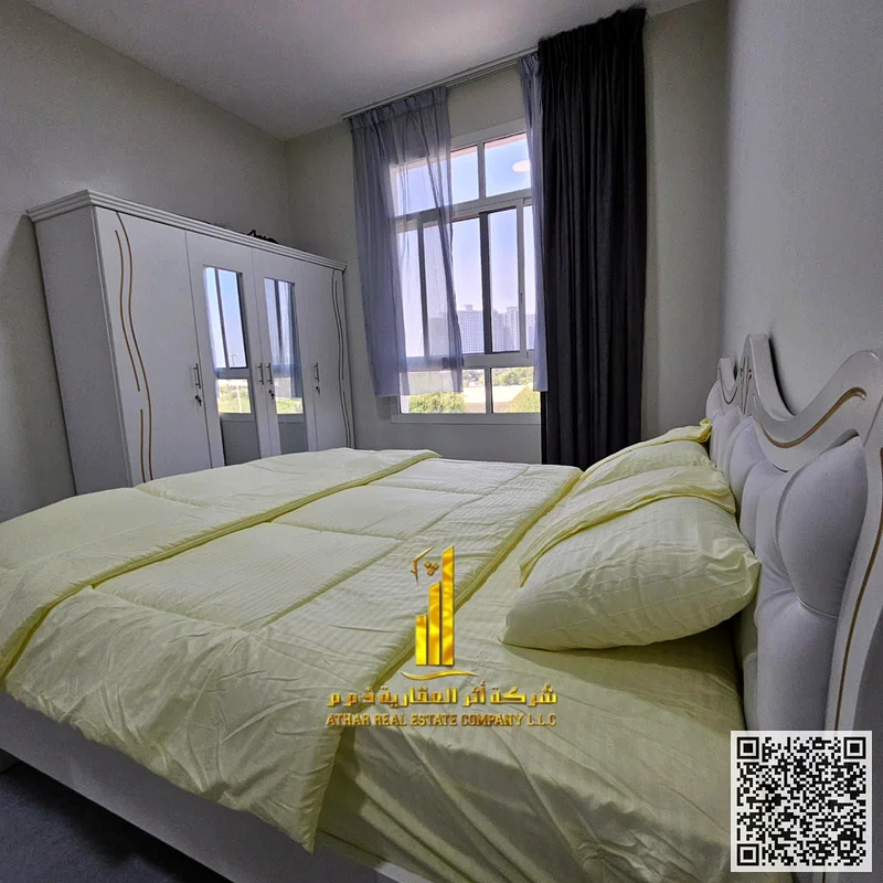 🏡 الشقة الفاخرة والأنيقة من غرفة نوم واحدة للإيجار الشهري في الرشيدية 2، مقابل قصر الحاكم وبجوار حديقة السيدات.63838718147075111
