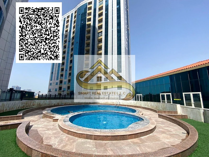 شقة مكونة من غرفة نوم واحدة وصالون بحجم كبير للبيع في برج أورينت عجمان مع حمامين ومكان مطبخ منفصل كبير وشرفة بإطلالة جميلة63867044708482114