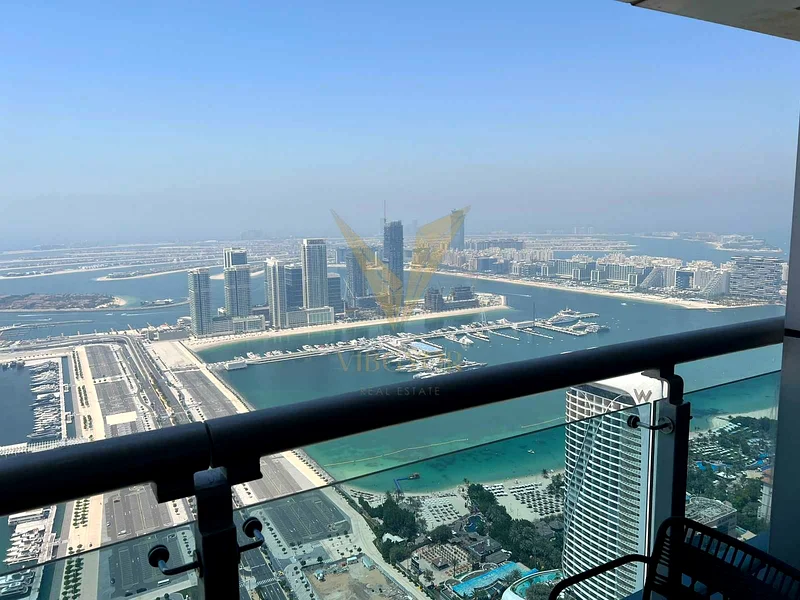 منظر على النخيل والمارينا - طابق عالي - مؤثث63777341730818114