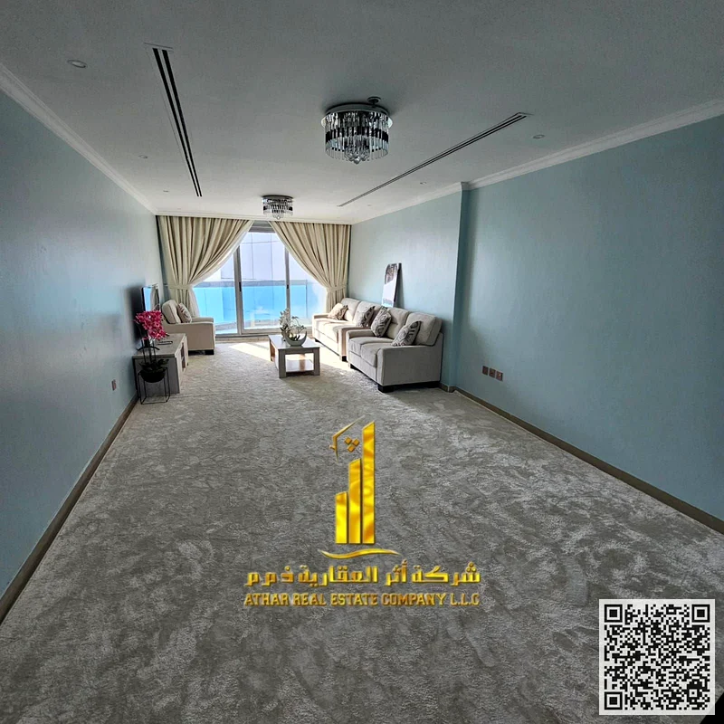 شقة فاخرة، غرفتا نوم وصالة، بلكونة بإطلالة مفتوحة، مفروشة بالكامل جديدة، تشمل جميع الفواتير، جاهزة للانتقال الفوري63838457445378112
