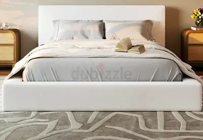 160*200 Queen size Bed Frame and Headboard | WhiteBed