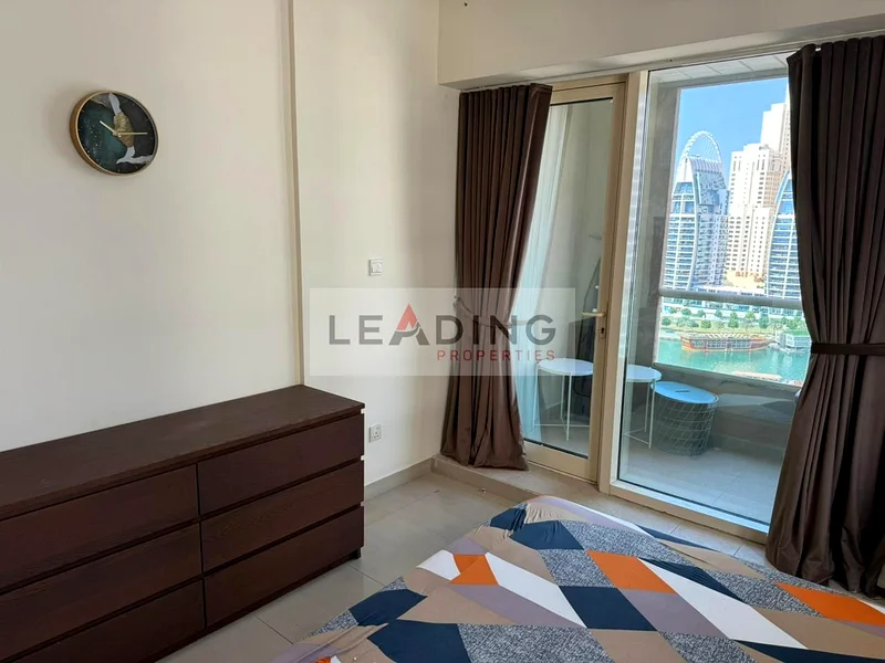 شقة مفروشة بالكامل بغرفة نوم واحدة وإطلالة على المارينا في طابق علوي قرب المترو63774514486529113