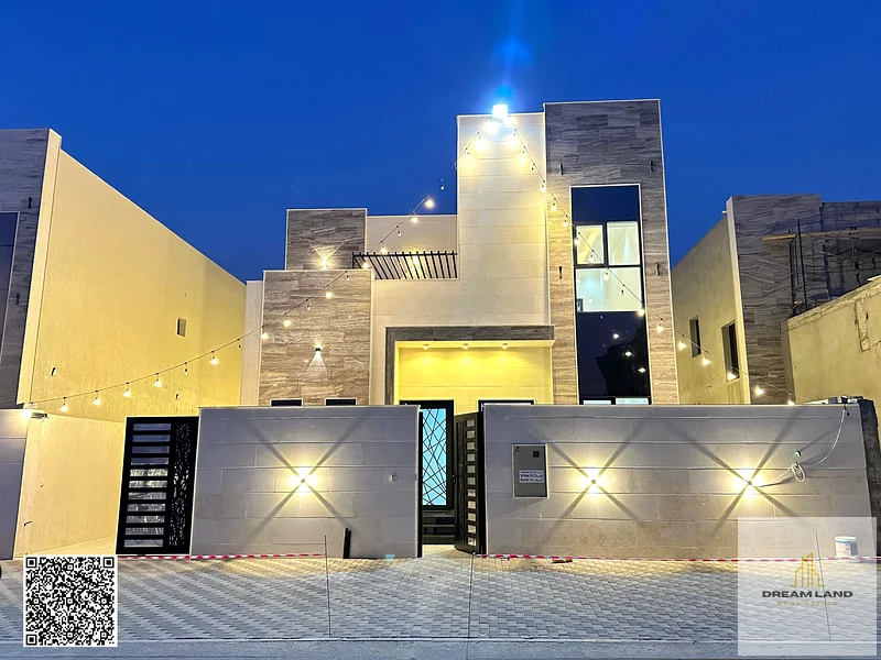 For sale, a villa, including registration and ownership fees, directly opposite the mosque, two floors, stone facade, with the possibility of easy ban63910418139777110