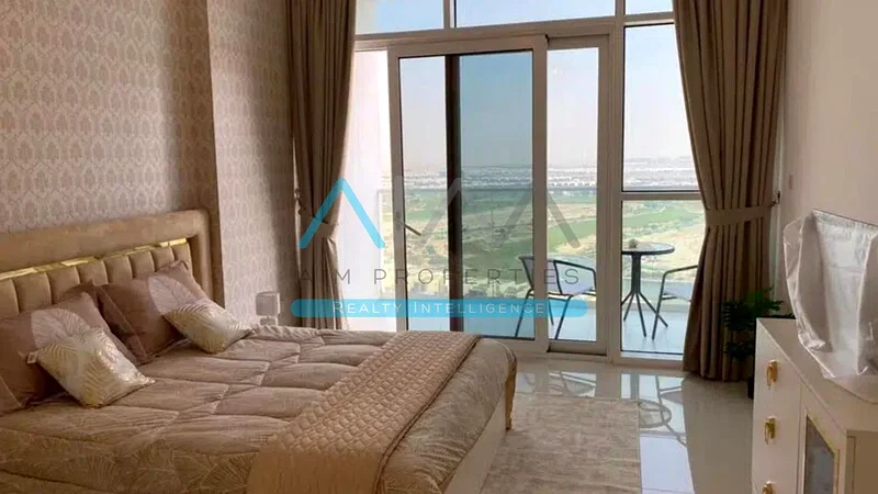 شقة بغرفة نوم واحدة وبأرضية عالية مع إطلالة كاملة على ملعب الجولف في داماك هيلز للبيع، جاهزة للانتقال الفوري63974466486402114