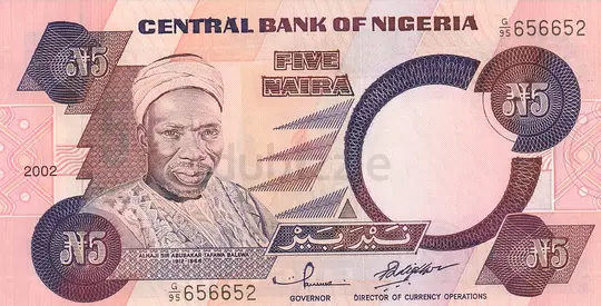 NIGERIA 5 NAIRA BANKNOTE 2002