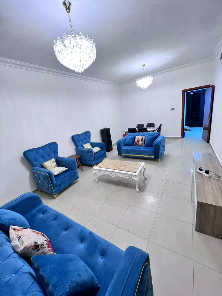 للايجار شهريًا - شقة مفروشة مكونة من غرفتين وصالة 📍 عجمان - أبراج الرشيدية63809676979843111