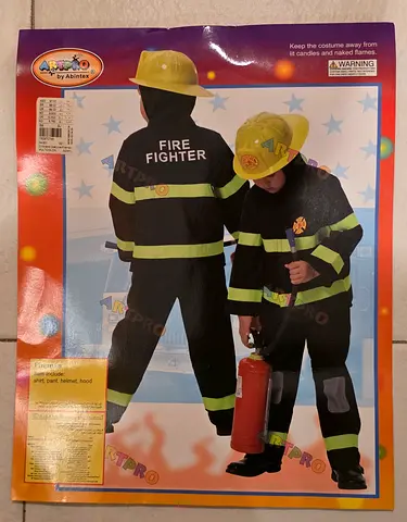 Firefighter Costume Helmet and Jacket - Pants Set