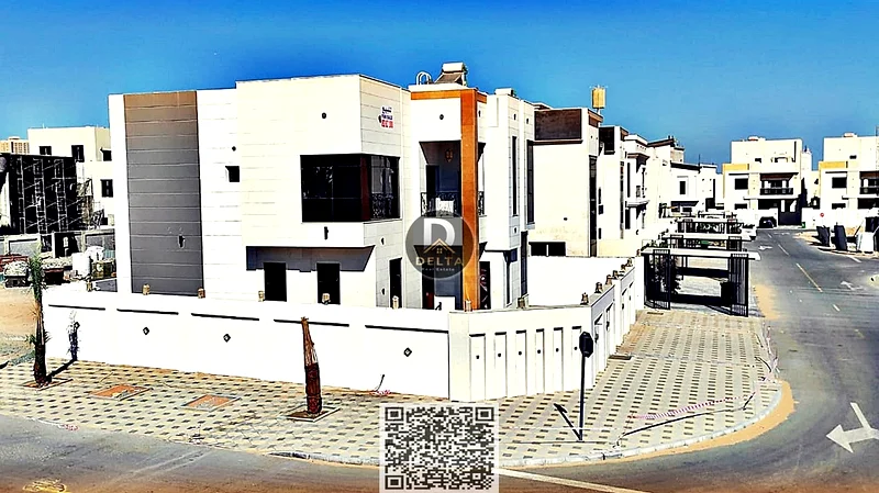 For sale, a corner villa, 5 super deluxe corner rooms, ground and first floor, for sale in 📍Al Helio, Ajman, opposite Fam Tower - freehold63910205891843112