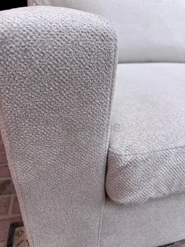 Selling crate and barrel Axis Elegant Cream Fabric Sofa for Cozy Living Rooms