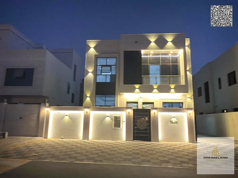 Villa for sale in Al Helio 2, Ajman, 5 master bedrooms with built-in wardrobes, a hall, two halls, and a spacious kitchen63910536747523110