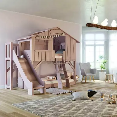 TREE HOUSE TWIN KIDS BUNK BED