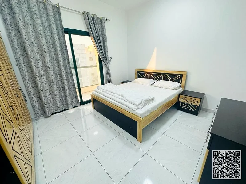 The most luxurious and beautiful furnished one-bedroom apartment for monthly rent in Ajman, spacious area, VIP furniture, super deluxe finishes63838718180994110