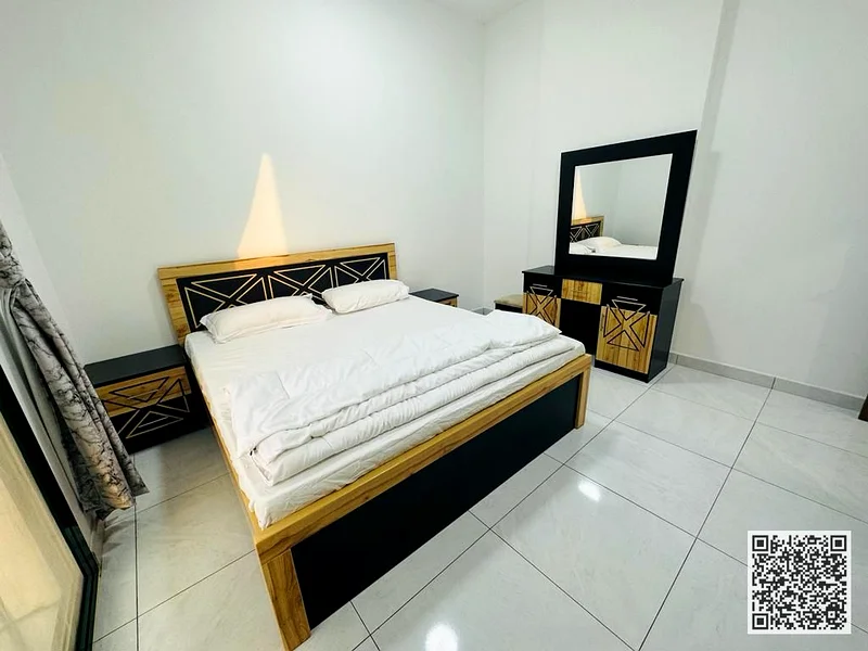 The most luxurious and beautiful furnished one-bedroom apartment for monthly rent in Ajman, spacious area, VIP furniture, super deluxe finishes63838718180994114