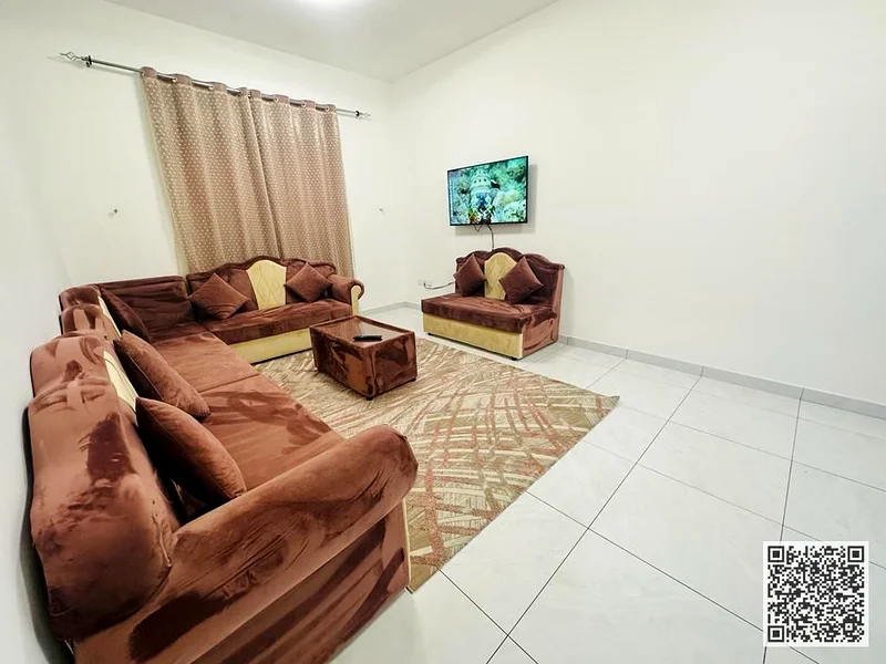 The most luxurious and beautiful furnished one-bedroom apartment for monthly rent in Ajman, spacious area, VIP furniture, super deluxe finishes63838718180994111